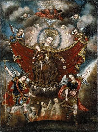 Diego Quispe Tito Virgin of Carmel Saving Souls in Purgatory oil painting picture